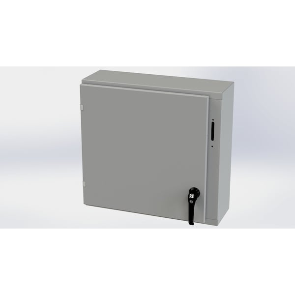 2 Point Latch with Padlock Handle Electrical Enclosures, 24 in H, 8 in D, 25.38 in W, Carbon Steel
